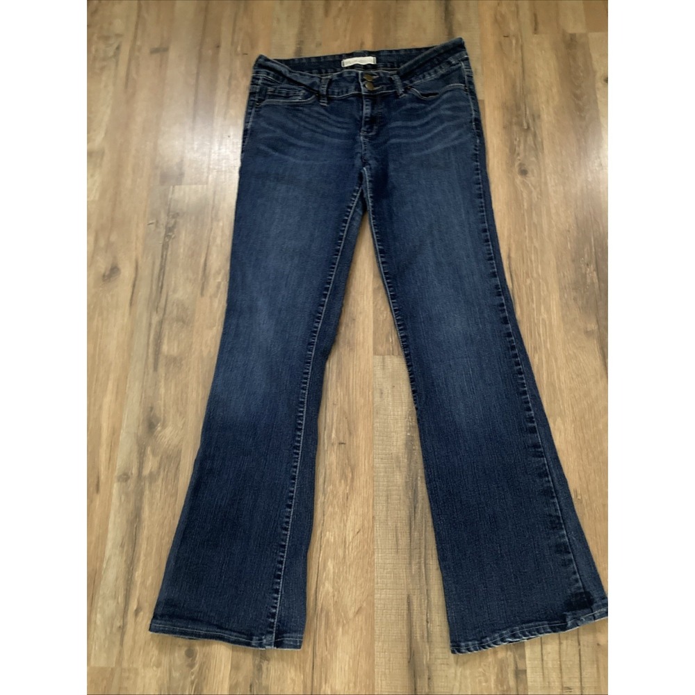 Bullhead Womens Jeans Newport Flare Blue Denim Low Rise Juniors 11 Y2K Style
